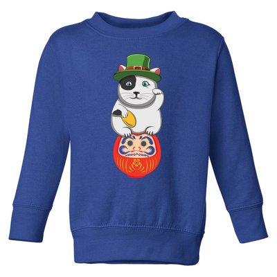 Welcome Lucky Luck Cat Kawaii Meow Happy Saint Patrick Day Cute Gift Toddler Sweatshirt