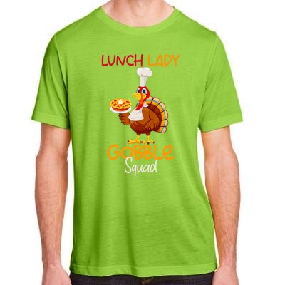 Women Lunch Lady Gobble Squad Thanksgiving Turkey Lunch Lady Adult ChromaSoft Performance T-Shirt