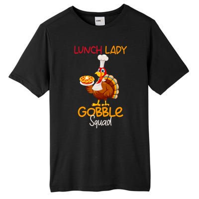 Women Lunch Lady Gobble Squad Thanksgiving Turkey Lunch Lady Tall Fusion ChromaSoft Performance T-Shirt