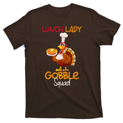 Women Lunch Lady Gobble Squad Thanksgiving Turkey Lunch Lady T-Shirt