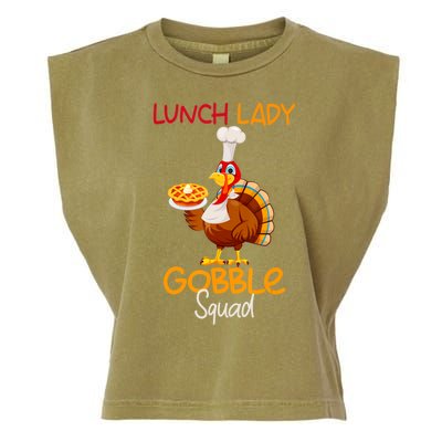 Women Lunch Lady Gobble Squad Thanksgiving Turkey Lunch Lady Garment-Dyed Women's Muscle Tee