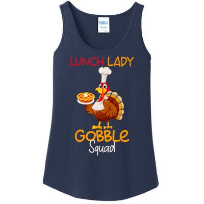 Women Lunch Lady Gobble Squad Thanksgiving Turkey Lunch Lady Ladies Essential Tank