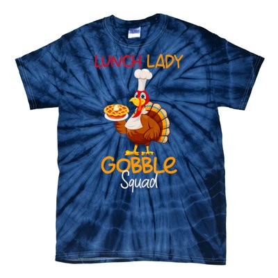 Women Lunch Lady Gobble Squad Thanksgiving Turkey Lunch Lady Tie-Dye T-Shirt