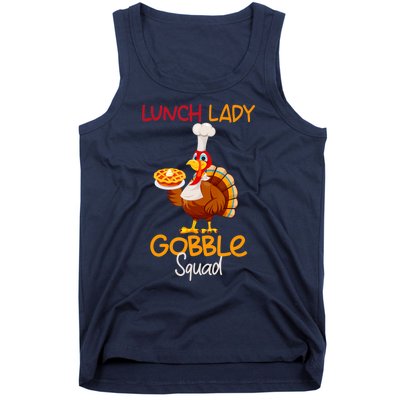 Women Lunch Lady Gobble Squad Thanksgiving Turkey Lunch Lady Tank Top