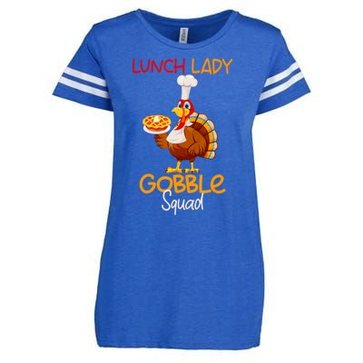 Women Lunch Lady Gobble Squad Thanksgiving Turkey Lunch Lady Enza Ladies Jersey Football T-Shirt