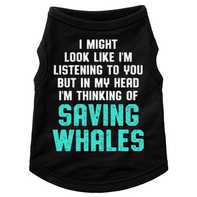 Whale Lover Listening Save The Whales Earth Day Doggie Tank