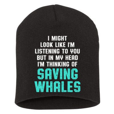 Whale Lover Listening Save The Whales Earth Day Short Acrylic Beanie