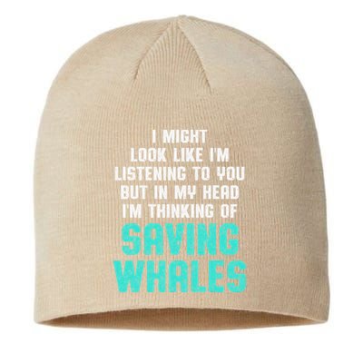 Whale Lover Listening Save The Whales Earth Day Sustainable Beanie