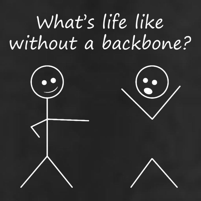 Whats Life Like Without A Backbone Funny Stickfigure 7 Panel Mesh Trucker Snapback Hat