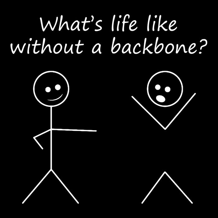 Whats Life Like Without A Backbone Funny Stickfigure Backpack