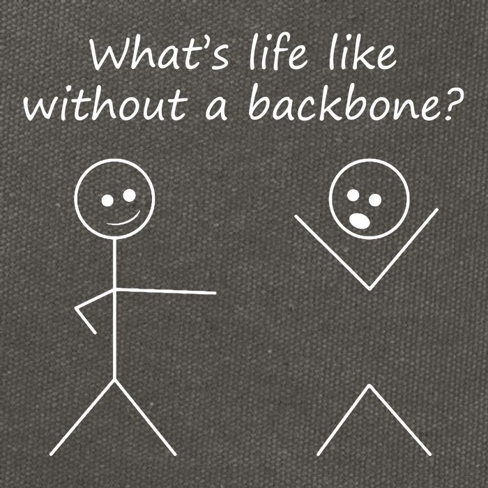 Whats Life Like Without A Backbone Funny Stickfigure Cotton Canvas Backpack