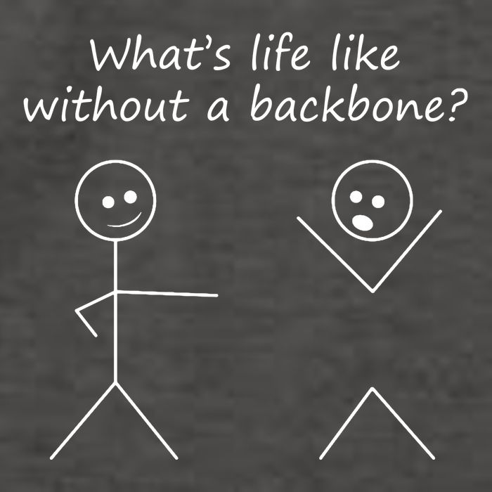 Whats Life Like Without A Backbone Funny Stickfigure Vector Backpack