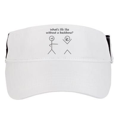 Whats Life Like Without A Backbone Funny Stickfigure Adult Drive Performance Visor