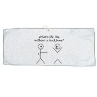 Whats Life Like Without A Backbone Funny Stickfigure Large Microfiber Waffle Golf Towel