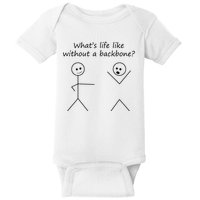 Whats Life Like Without A Backbone Funny Stickfigure Baby Bodysuit