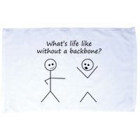 Whats Life Like Without A Backbone Funny Stickfigure Microfiber Hand Towel