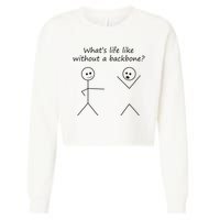 Whats Life Like Without A Backbone Funny Stickfigure Cropped Pullover Crew
