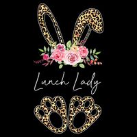 Womens Lunch Lady Bunny Leopard Flowers Easter Gifts Bucket Hat