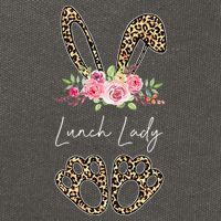 Womens Lunch Lady Bunny Leopard Flowers Easter Gifts Cotton Canvas Backpack