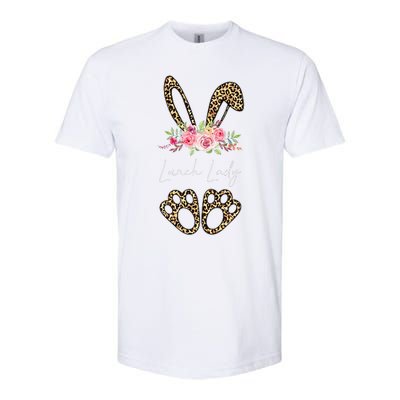 Womens Lunch Lady Bunny Leopard Flowers Easter Gifts Softstyle CVC T-Shirt