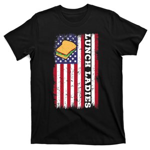 Wo Lunch Lady American USA Flag Cafeteria Worker 4th Of July T-Shirt