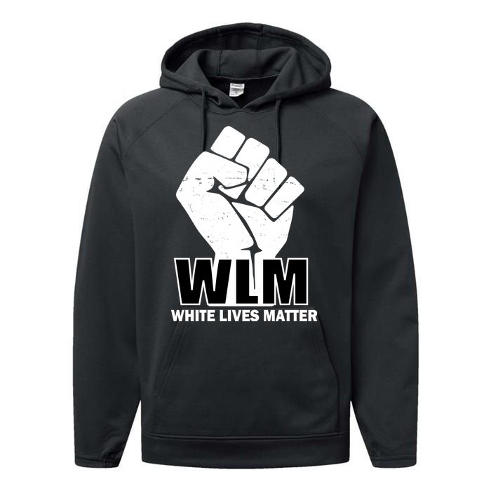 WLM White Lives Matters Fist Performance Fleece Hoodie