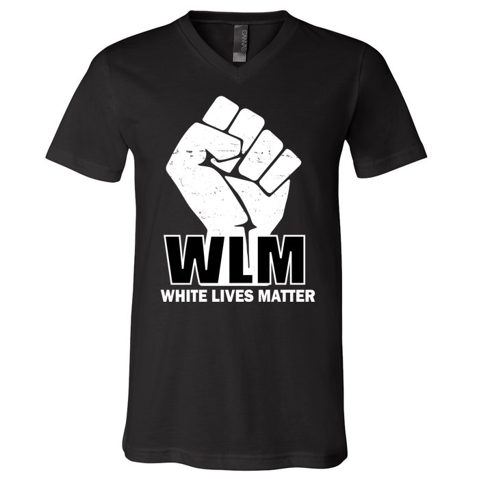 WLM White Lives Matters Fist V-Neck T-Shirt