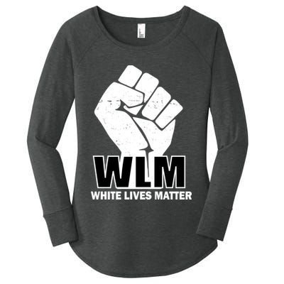 WLM White Lives Matters Fist Women's Perfect Tri Tunic Long Sleeve Shirt