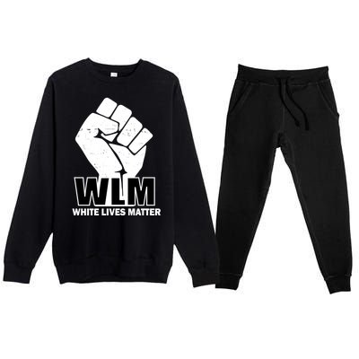 WLM White Lives Matters Fist Premium Crewneck Sweatsuit Set