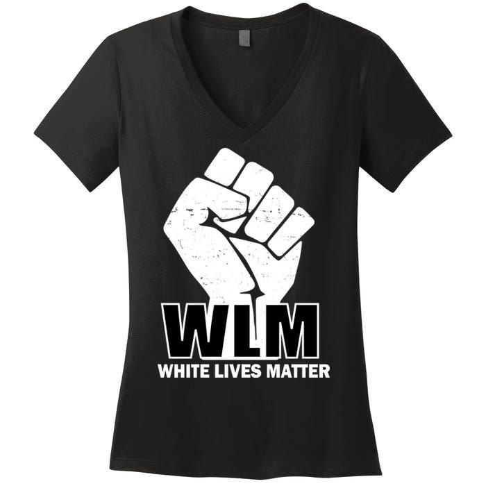 WLM White Lives Matters Fist Women's V-Neck T-Shirt