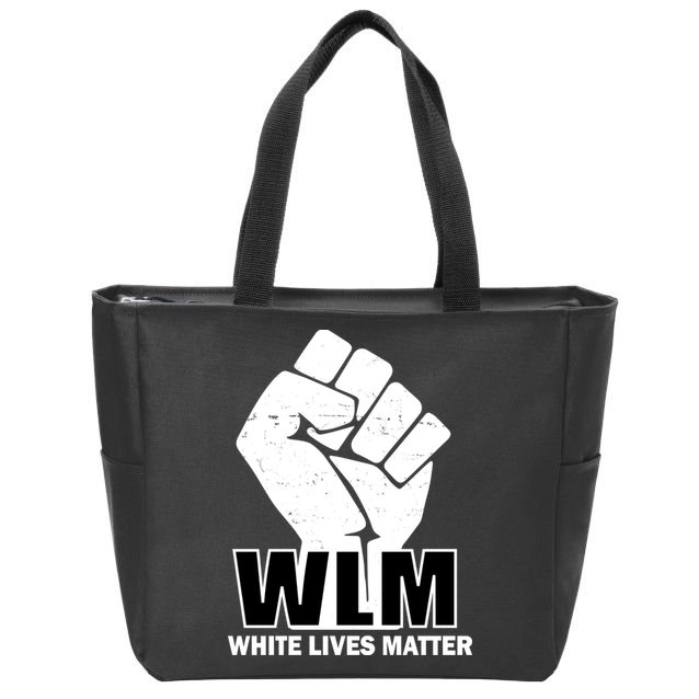 WLM White Lives Matters Fist Zip Tote Bag