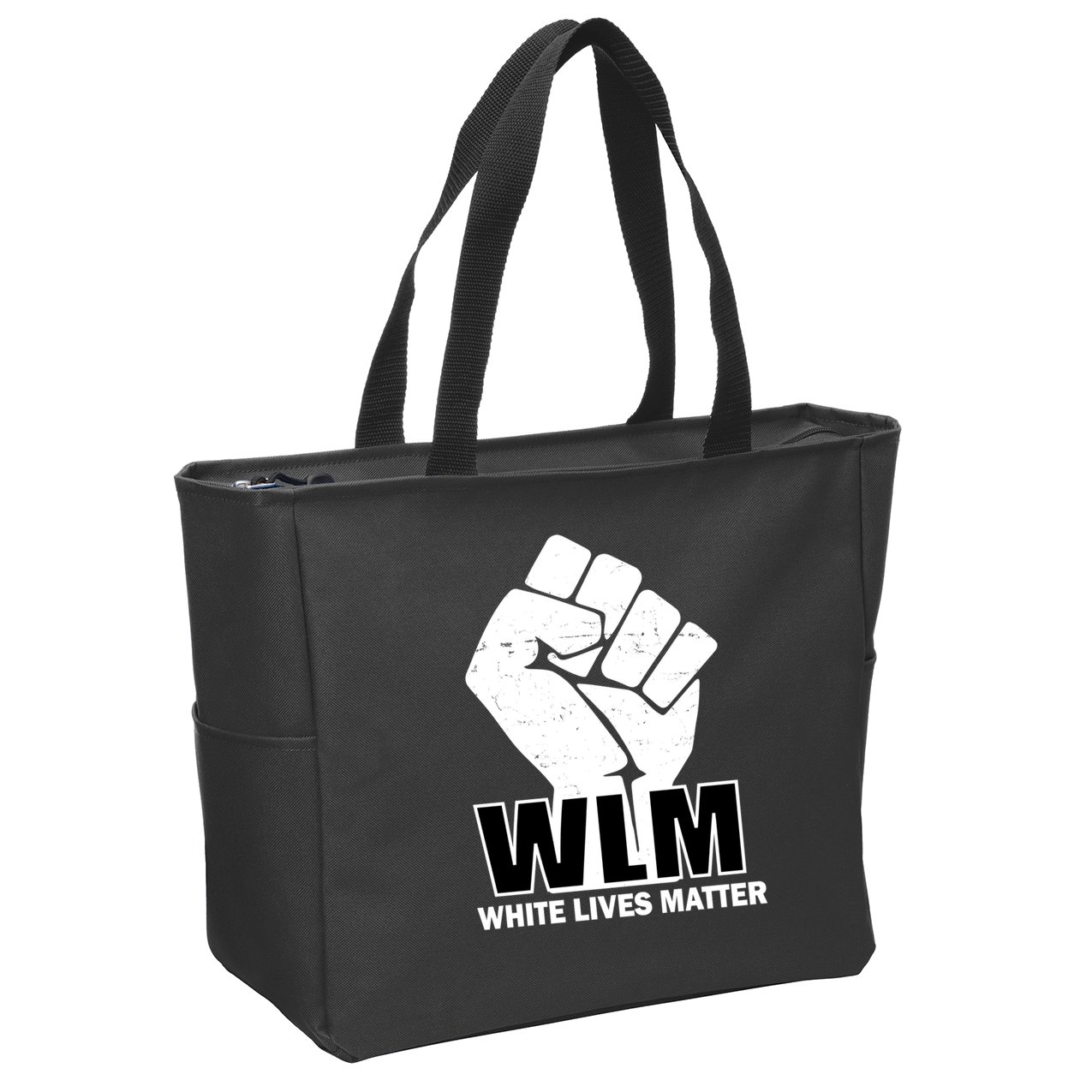 WLM White Lives Matters Fist Zip Tote Bag
