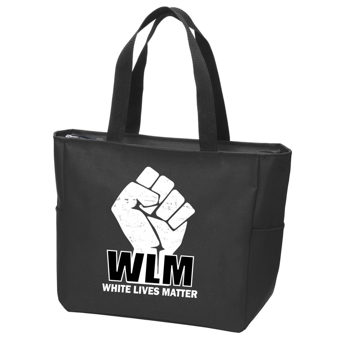 WLM White Lives Matters Fist Zip Tote Bag