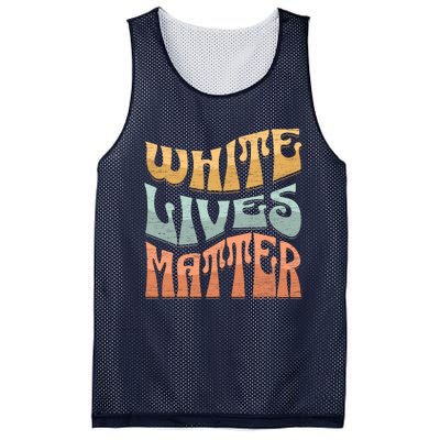 White Lives Matter Retro Colorful White Lives Matter Trending Political Humor Mesh Reversible Basketball Jersey Tank