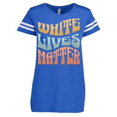 White Lives Matter Retro Colorful White Lives Matter Trending Political Humor Enza Ladies Jersey Football T-Shirt