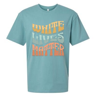 White Lives Matter Retro Colorful White Lives Matter Trending Political Humor Sueded Cloud Jersey T-Shirt