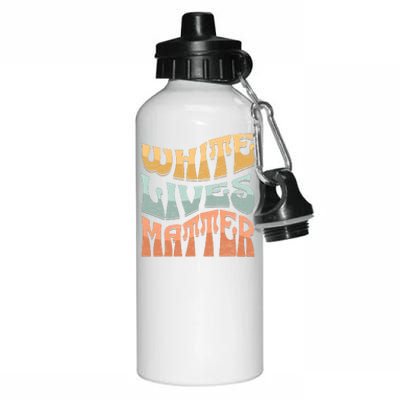 White Lives Matter Retro Colorful White Lives Matter Trending Political Humor Aluminum Water Bottle