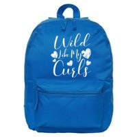 Wild Like My Curls Funny Curly Haired Gift 16 in Basic Backpack