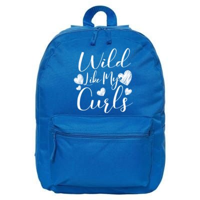 Wild Like My Curls Funny Curly Haired Gift 16 in Basic Backpack