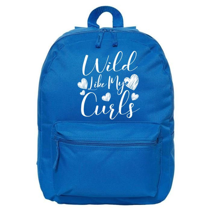 Wild Like My Curls Funny Curly Haired Gift 16 in Basic Backpack