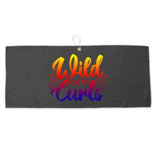 Wild Like My Curls Girls Funny Curly Hair Gift Large Microfiber Waffle Golf Towel