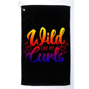 Wild Like My Curls Girls Funny Curly Hair Gift Platinum Collection Golf Towel