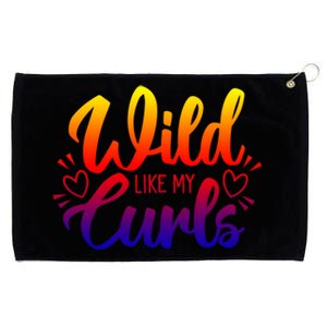 Wild Like My Curls Girls Funny Curly Hair Gift Grommeted Golf Towel