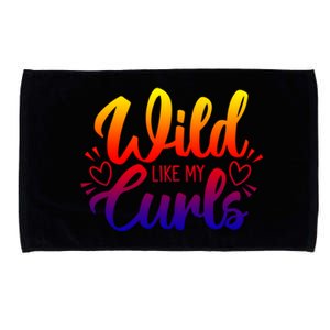 Wild Like My Curls Girls Funny Curly Hair Gift Microfiber Hand Towel