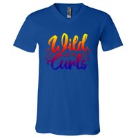 Wild Like My Curls Girls Funny Curly Hair Gift V-Neck T-Shirt