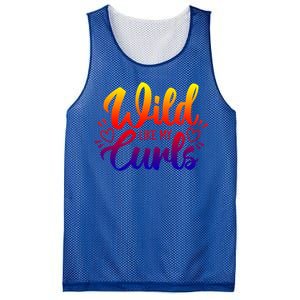 Wild Like My Curls Girls Funny Curly Hair Gift Mesh Reversible Basketball Jersey Tank