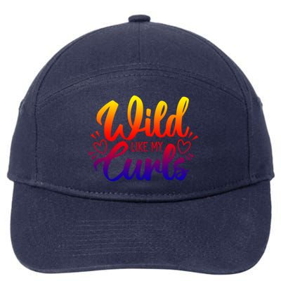 Wild Like My Curls Girls Funny Curly Hair Gift 7-Panel Snapback Hat