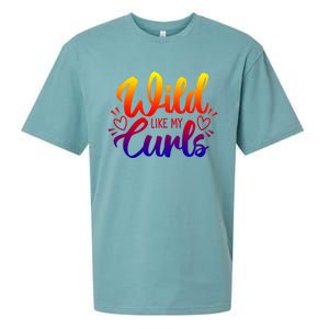 Wild Like My Curls Girls Funny Curly Hair Gift Sueded Cloud Jersey T-Shirt