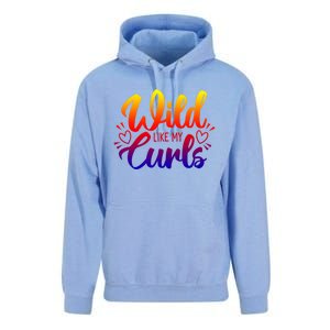 Wild Like My Curls Girls Funny Curly Hair Gift Unisex Surf Hoodie