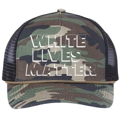 White Lives Matter Funny 3D White Lives Matter Trending Political Humor Retro Rope Trucker Hat Cap